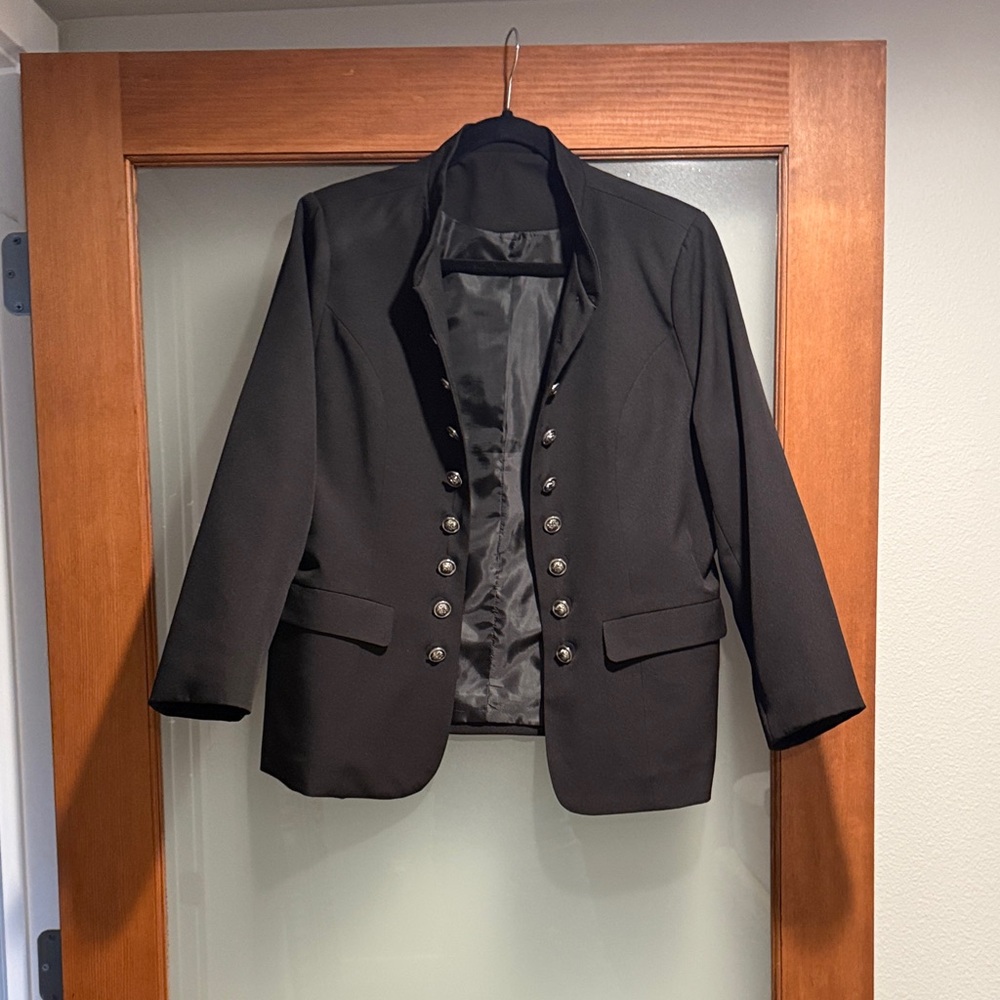 Source Unknown Black Buttoned Blazer